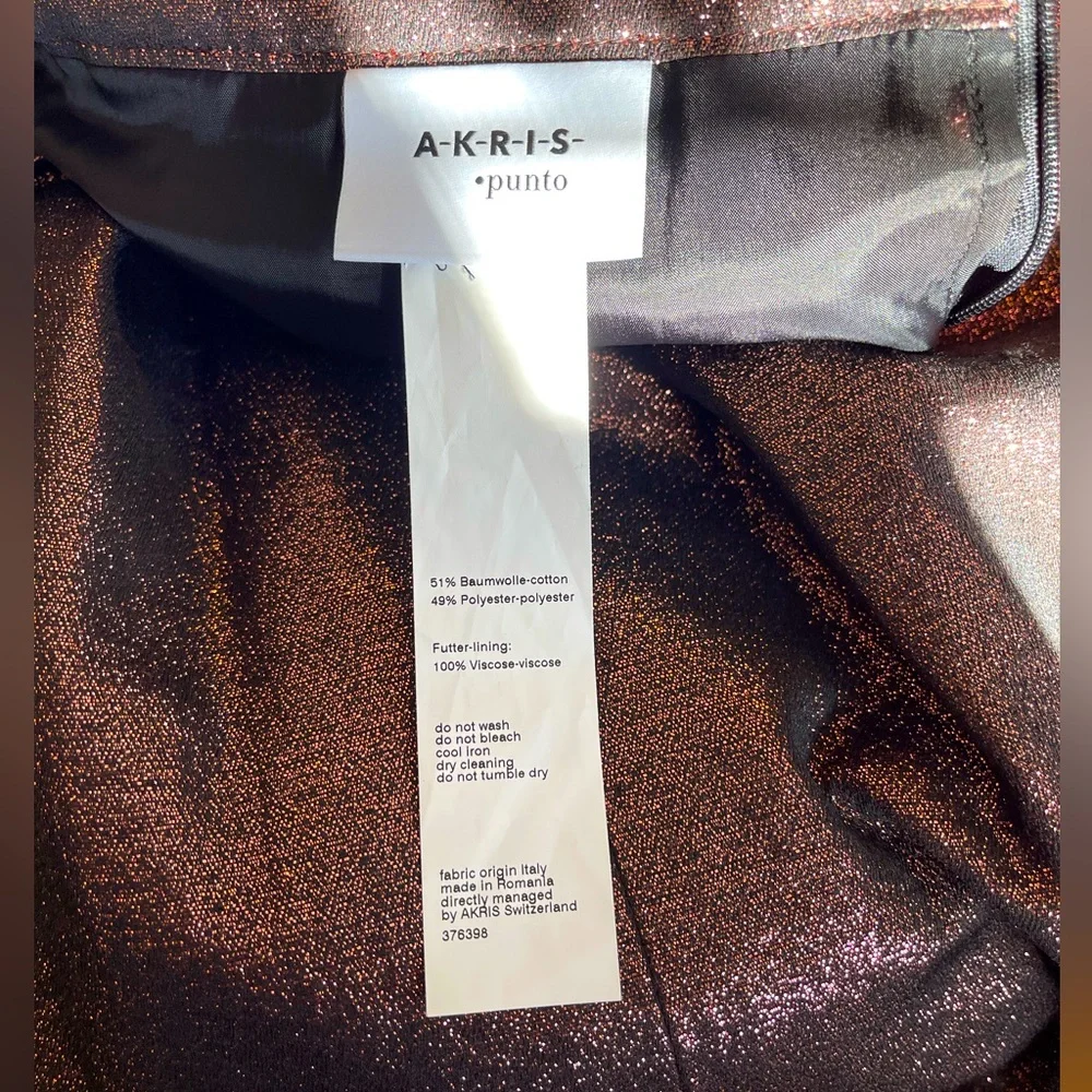 NWOT AKRIS PUNTO Iridescent Lamé Bell Skirt - Picture 7 of 10